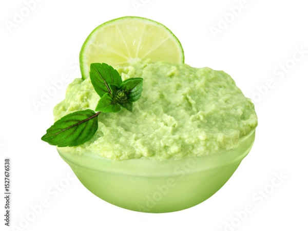 Obraz Avocado Guacamole  isolated on white background