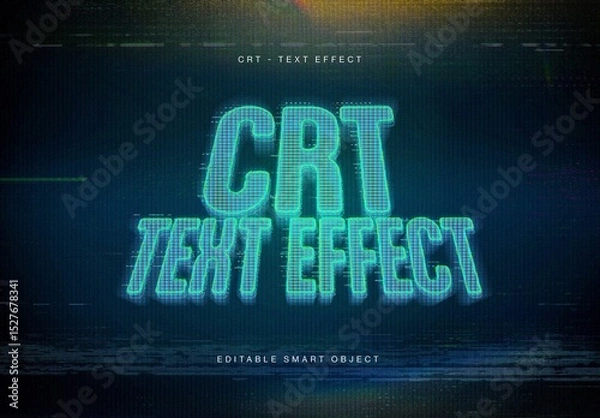 Fototapeta CRT Pixel Text Effect Template