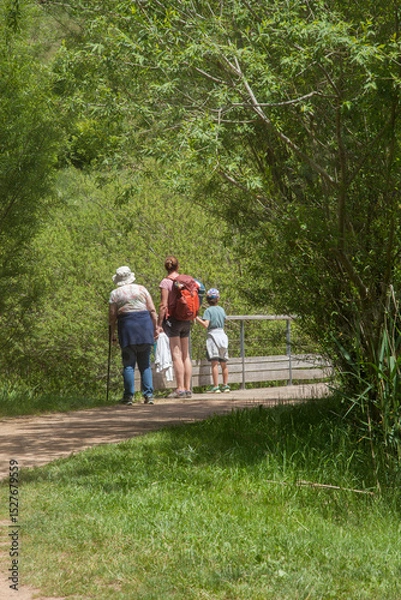 Obraz Grand-mère, maman et enfant en promenade