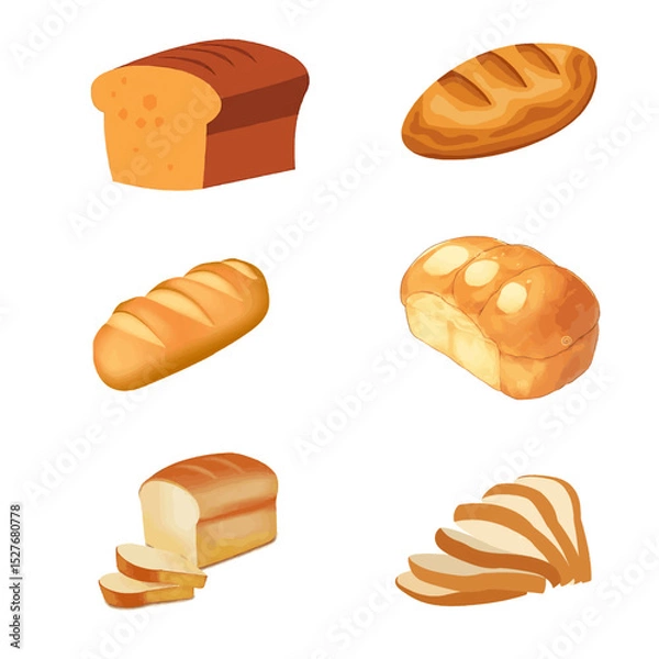 Fototapeta A set  of bread icon