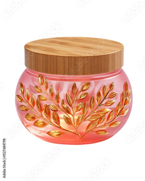 Fototapeta Recyclable cosmetic containers styled for festive gifting, pastel soft color style reusable cream jar for Lunar New Year. Recyclable beauty containers with festive accents transparent