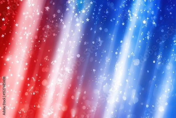Fototapeta Abstract Fourth of July celebration background with patriotic colors and star patterns
