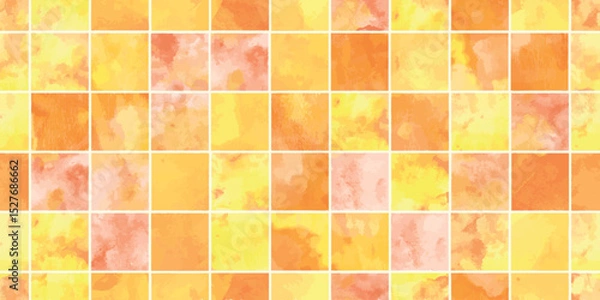 Fototapeta Watercolor Tile Seamless Pattern Background.水彩タイルシームレスパターン背景