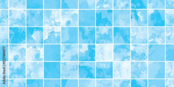 Fototapeta Watercolor Tile Seamless Pattern Background.水彩タイルシームレスパターン背景