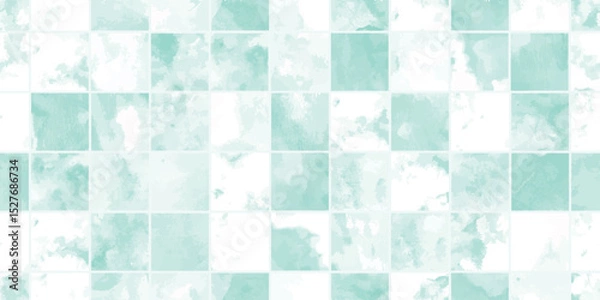 Fototapeta Watercolor Tile Seamless Pattern Background.水彩タイルシームレスパターン背景