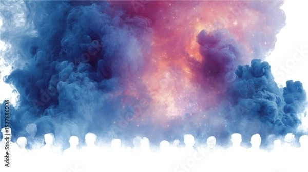 Obraz Abstract Colorful Smoke Interface with User Portal and Upload Functionality