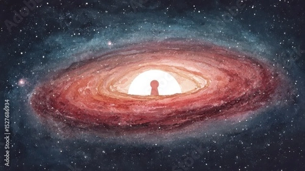 Fototapeta Cosmic Keyhole Revealing Mystical Space and Celestial Wonders