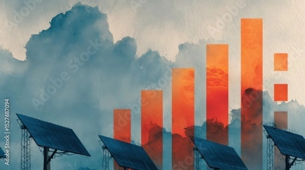 Fototapeta Data Visualization of Renewable Energy Usage and Return Rates in the Field