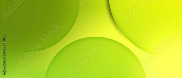 Fototapeta Abstract green background made from three relief circles
