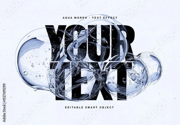 Fototapeta Aqua Morph Text Effect Template