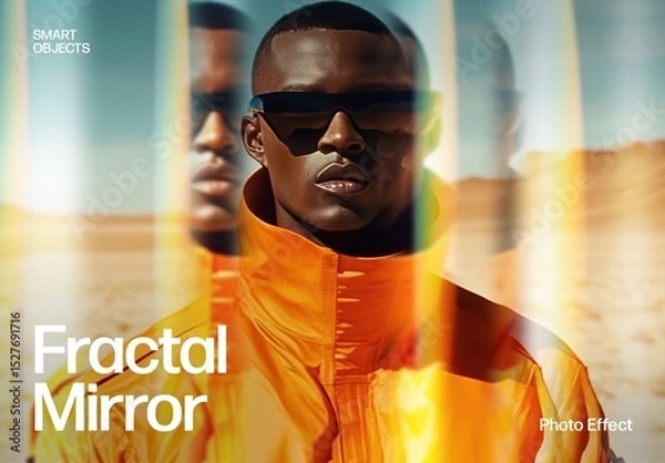 Fototapeta Fractal Mirror Photo Effect Template