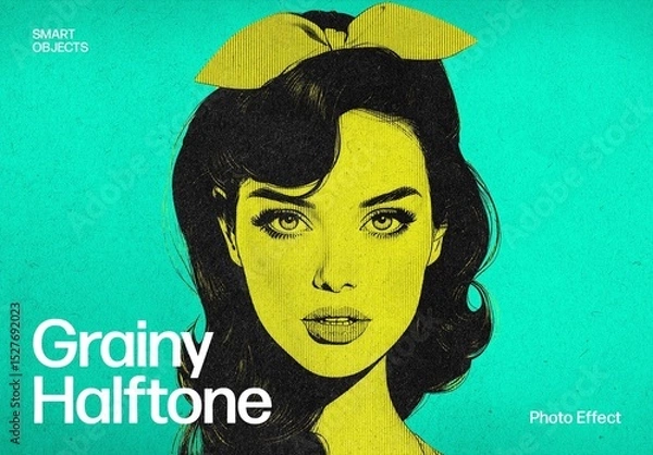 Fototapeta Grainy Halftone Photo Effect Template