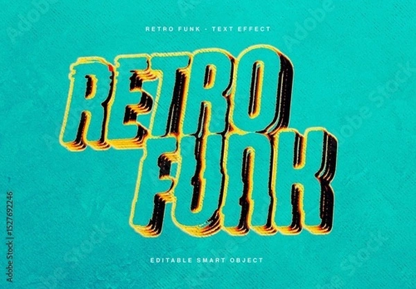 Fototapeta Retro Funk 3D Text Effect Template