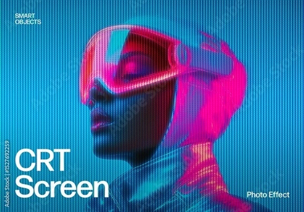 Fototapeta Pixelated CRT Screen Photo Effect Template