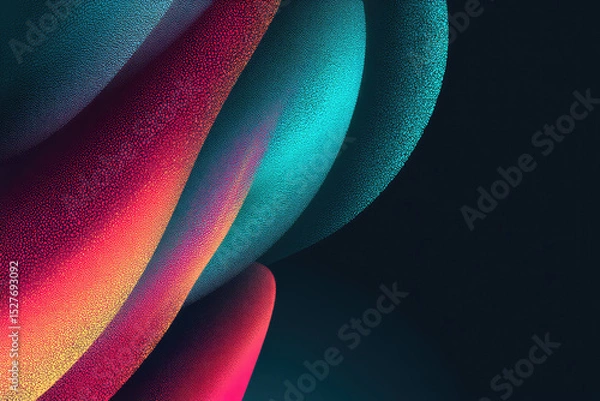 Fototapeta Glowing abstract shape makes an interesting impression on banner noise texture