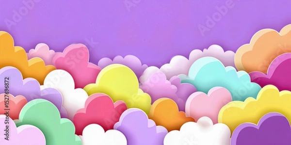 Fototapeta Colorful abstract clouds on a purple background, perfect for creative designs