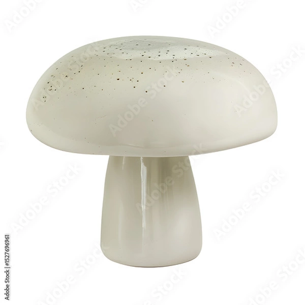Fototapeta Single white button mushroom isolated on transparency background, showcasing its natural texture and form