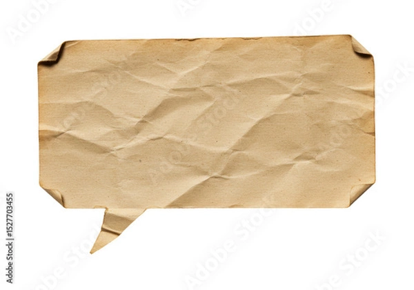 Fototapeta Isolated Old Paper Speech Bubble Vintage Communication