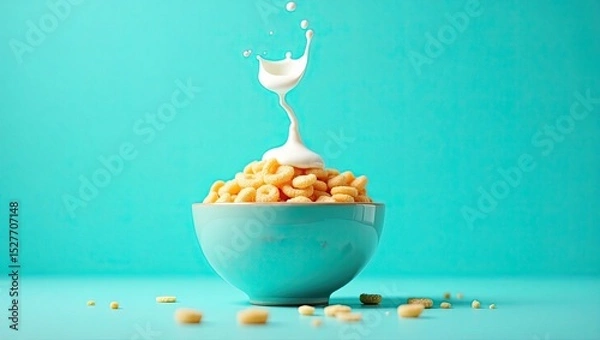 Obraz corn flakes with milk
