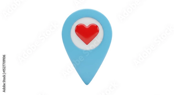 Obraz Isolated Location Pin with Heart
