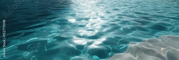 Fototapeta Sparkling sunlit ocean waves on a clear day