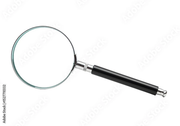 Fototapeta Isolated Classic Magnifying Glass with Black Handle