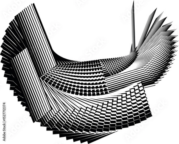 Fototapeta Основные RGB op art creative dynamic pattern, modern graphic vector design element