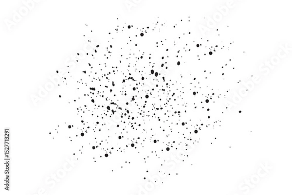 Fototapeta Grunge black ink splatter on white background isolated vector stain texture for abstract design effect