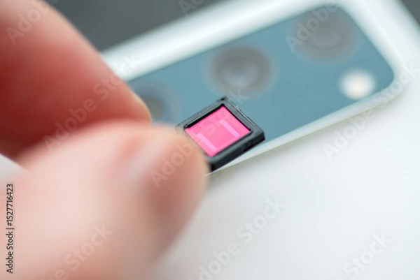 Fototapeta Sensor of a smartphone camera. Selective focus.