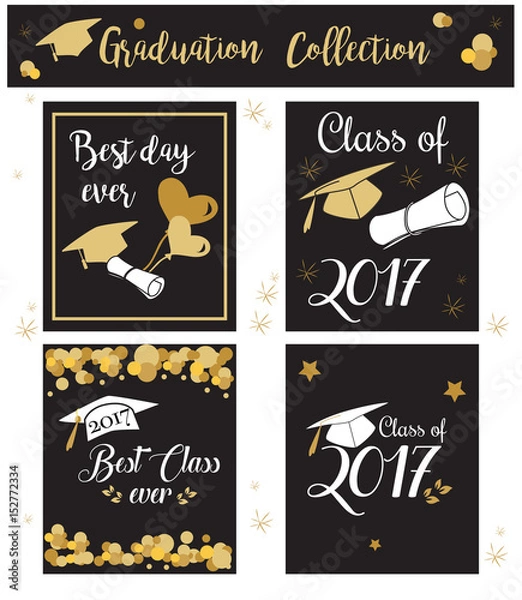 Fototapeta Graduation Card set