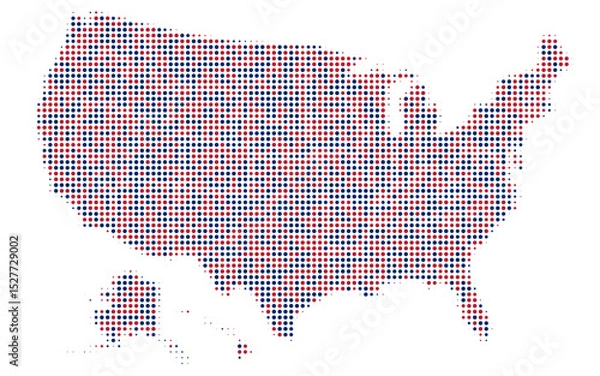 Fototapeta fourth of july usa map dotted effect