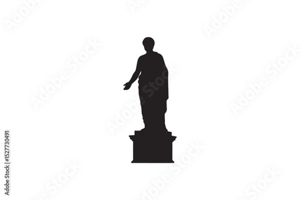 Obraz Statue silhouette on white background.01