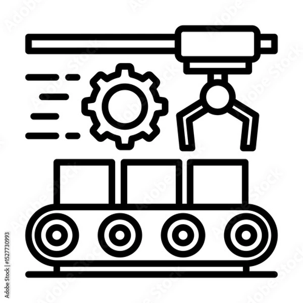 Fototapeta Assembly Line Single icon