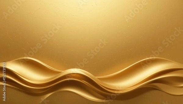 Fototapeta wavy gold background with copy space
