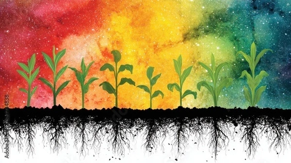 Fototapeta Visualizing soil health and crop feed through root cam technology in agriculture