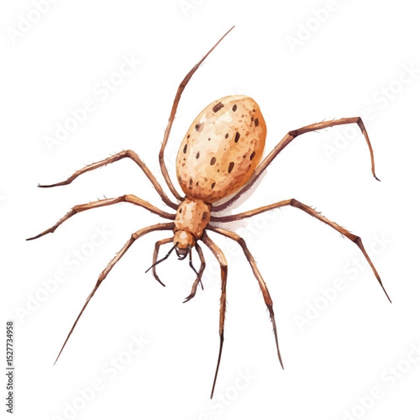 Fototapeta watercolor of Harvestman, vector high quality, isolated on a white background.