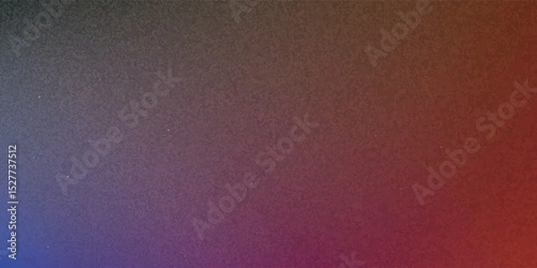 Fototapeta Grainy gradient background red blue abstract glowing color wave black dark backdrop noise texture banner poster header design.
