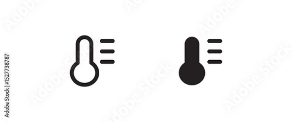 Obraz thermometer icon in trendy flat design Simple Sign Of Temperature. Measuring weather indicator element. Meteorology climate control design illustration.