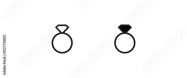 Obraz diamond ring icon. weeding ring vector, sign, symbol, logo, illustration, editable stroke, flat design style isolated on white linear pictogram