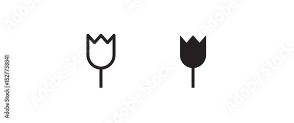 Obraz tulip icon vector, simple flower icons button, vector, sign, symbol, logo, illustration, editable stroke, flat design style isolated on white