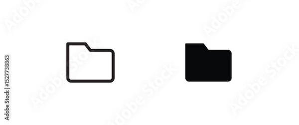 Fototapeta folder line, flat icons set, editable stroke isolated on white, linear vector outline illustration, symbol logo design style
