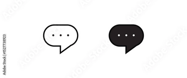 Fototapeta messages icon set Speech bubbles, Editable strok and flat style speaking Chatting Chat, speak, talk line icons set, editable stroke isolated on white, linear vector outline illustration, symbol