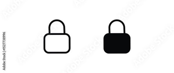 Obraz Padlock icon template. Lock icon Silhouette padlock for applications, sites. Private access, restricted access. Security symbol vector sign isolated on white