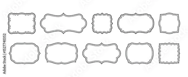 Obraz Black Curvy Frame Cliparts Two Outline Set
