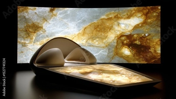 Obraz Innovative technology showcase futuristic gallery digital art display modern environment artistic viewpoint visual concept