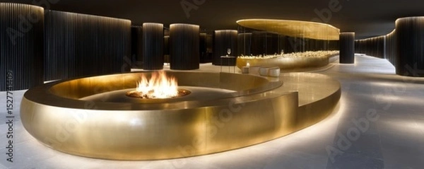 Obraz Elegant modern lounge interior design urban center architecture stylish environment contemporary viewpoint luxury concept