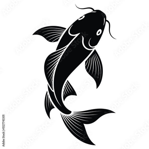 Fototapeta black and white fish