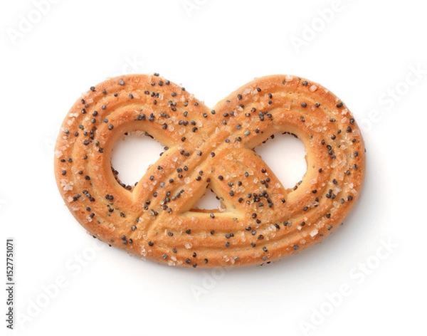 Obraz Top view of single poppy seed biscuit