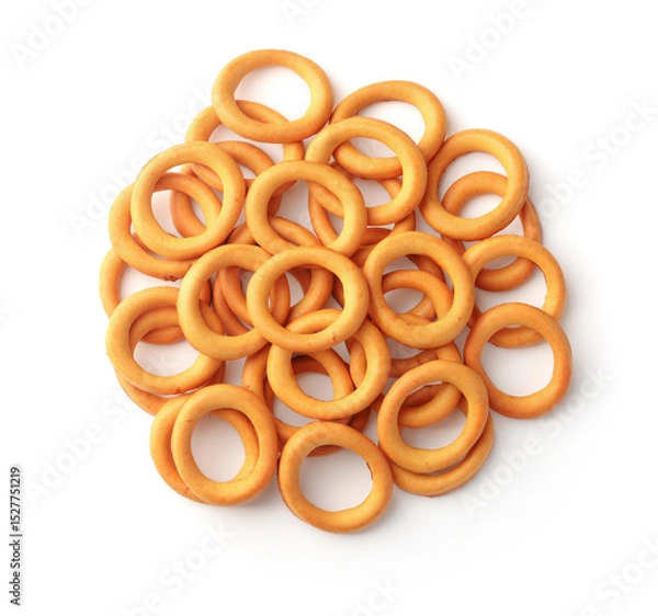 Obraz Top view of mini crispbread rings