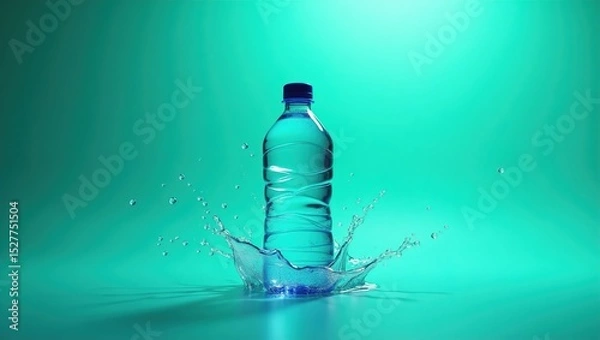 Obraz bottle of water with splash